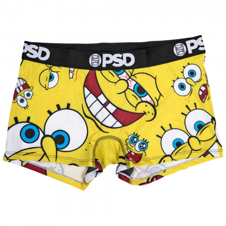 SpongeBob SquarePants Faces PSD Microfiber Blend Boy Shorts Underwear